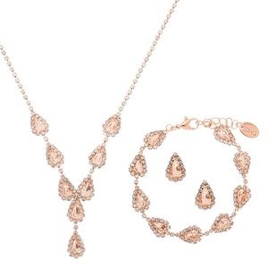 🌬️ Rose Gold Teardrop Jewelry Set